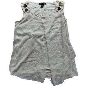 Adele & May Women’s Short Sleeve Top Size Medium Cream White Gold Summer Spring